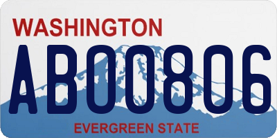 WA license plate ABO0806