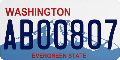 WA license plate ABO0807