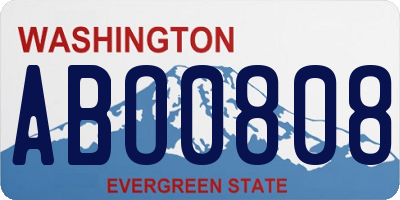 WA license plate ABO0808