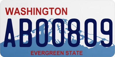 WA license plate ABO0809