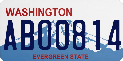 WA license plate ABO0814