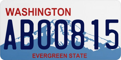 WA license plate ABO0815