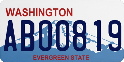 WA license plate ABO0819