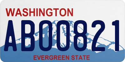 WA license plate ABO0821