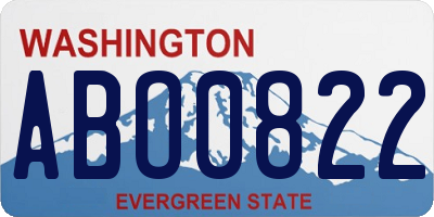 WA license plate ABO0822