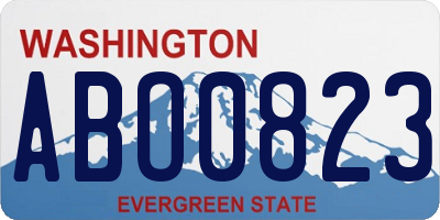 WA license plate ABO0823