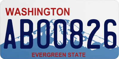 WA license plate ABO0826