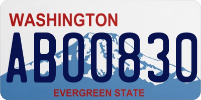 WA license plate ABO0830