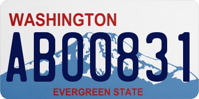 WA license plate ABO0831