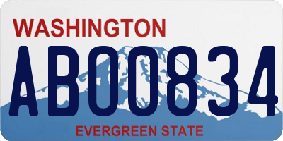WA license plate ABO0834