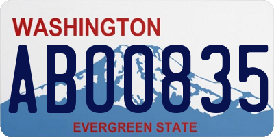 WA license plate ABO0835