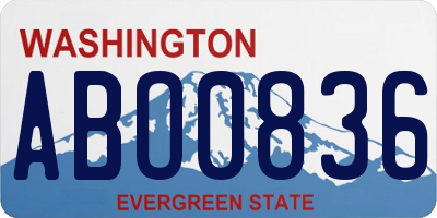 WA license plate ABO0836