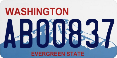 WA license plate ABO0837