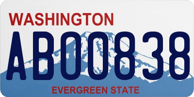 WA license plate ABO0838