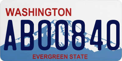 WA license plate ABO0840