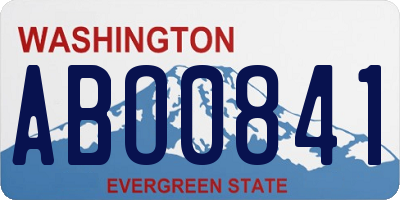 WA license plate ABO0841
