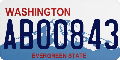 WA license plate ABO0843