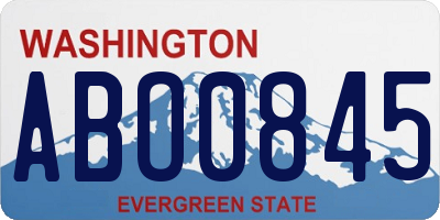 WA license plate ABO0845