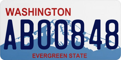 WA license plate ABO0848