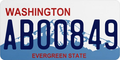 WA license plate ABO0849