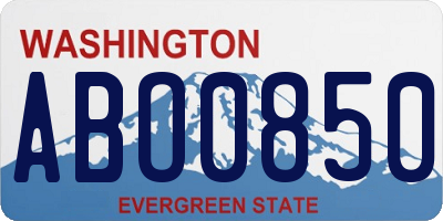 WA license plate ABO0850