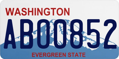 WA license plate ABO0852