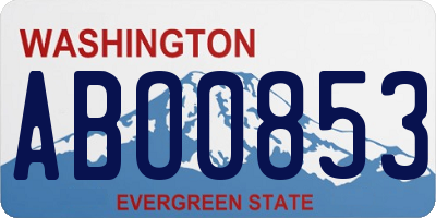 WA license plate ABO0853