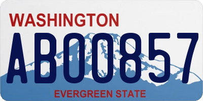 WA license plate ABO0857