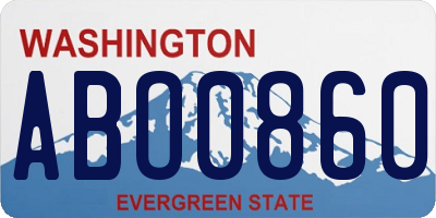 WA license plate ABO0860