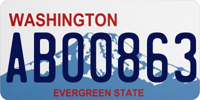 WA license plate ABO0863