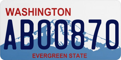 WA license plate ABO0870