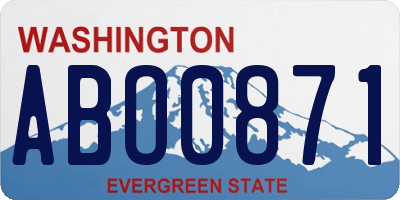 WA license plate ABO0871