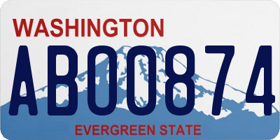 WA license plate ABO0874