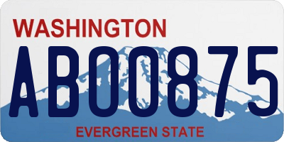 WA license plate ABO0875