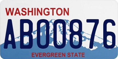 WA license plate ABO0876