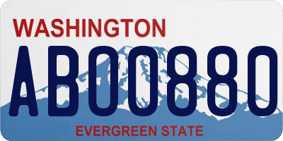 WA license plate ABO0880