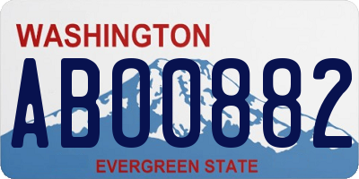 WA license plate ABO0882