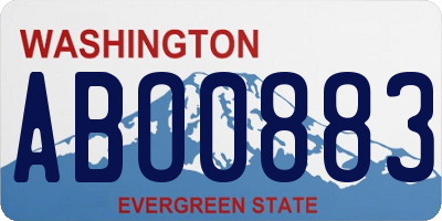 WA license plate ABO0883