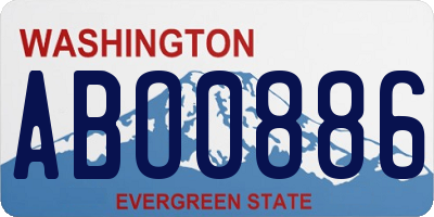 WA license plate ABO0886
