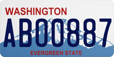 WA license plate ABO0887
