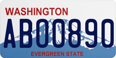WA license plate ABO0890