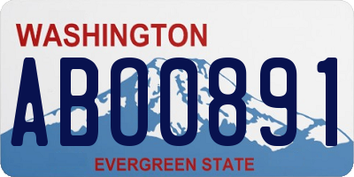 WA license plate ABO0891