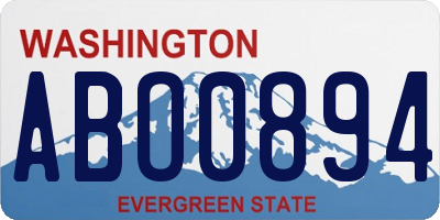 WA license plate ABO0894