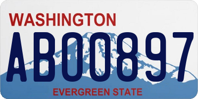 WA license plate ABO0897