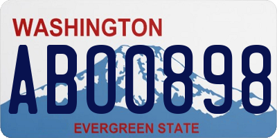 WA license plate ABO0898