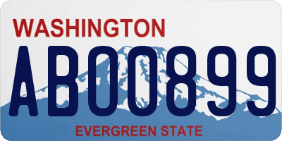 WA license plate ABO0899