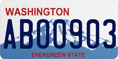 WA license plate ABO0903