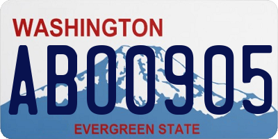 WA license plate ABO0905