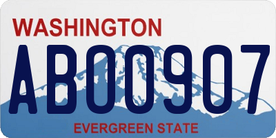 WA license plate ABO0907