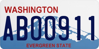 WA license plate ABO0911